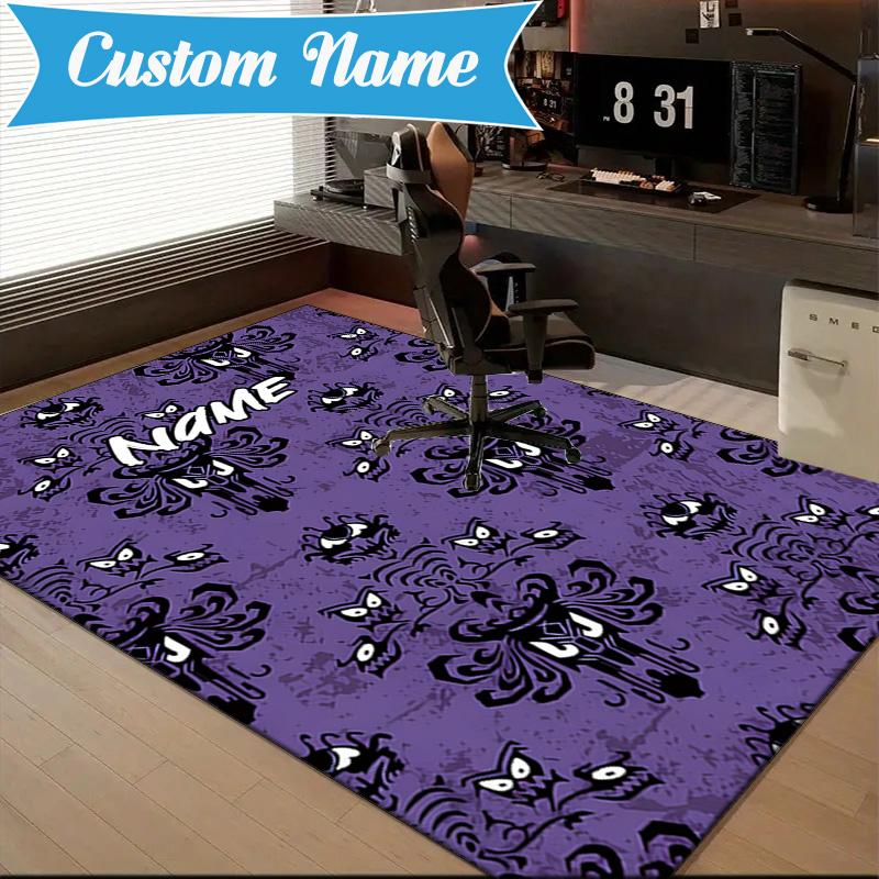 Custom Name orror characters Collage Rug for Living Room, Game Rooms, Office, Bedroom, Floor Mat Playful Design, fan gifts Christmas decor