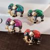 Enamel Colored Elephant Brooch Shirt Mini Elephant Brooches For Women's Pins Chest Flower Collar Pin Sweater Jewelry