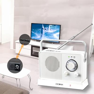 CICONIA Wireless TV Speaker White Wide FM Radio Function Transmitter Receiver Included Ear Speaker Hand Speaker CMT-2209 Built-in