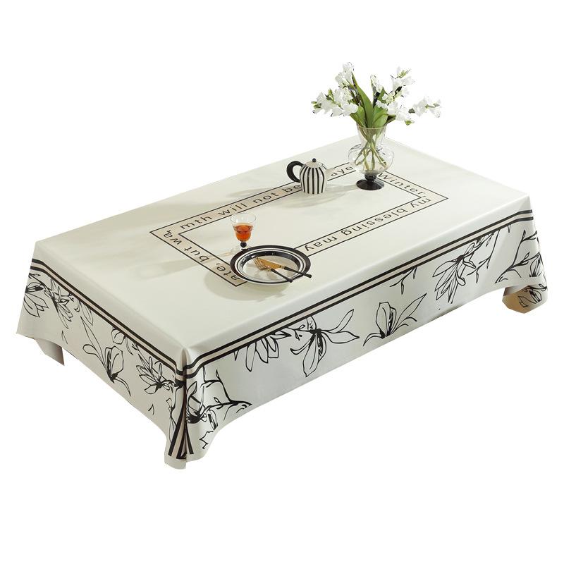 Retro Tablecloth Leave-in Oil-proof and Waterproof French Light Luxury High-end Dining Table Coffee Table Rectangular Tablecloth Dining Table Cloth