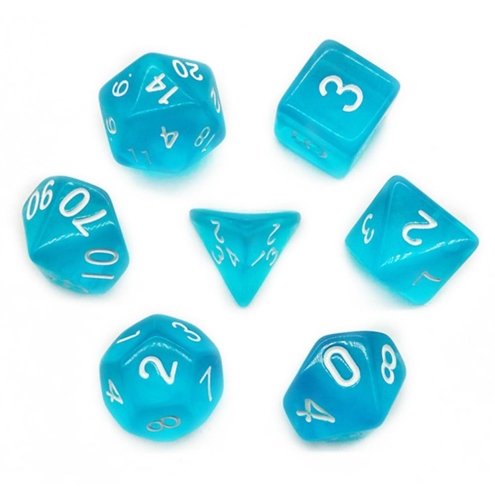  Kaufe 7pcs DND Polyhedral Dice 7 Sided Clear Desktop Fun Board Game