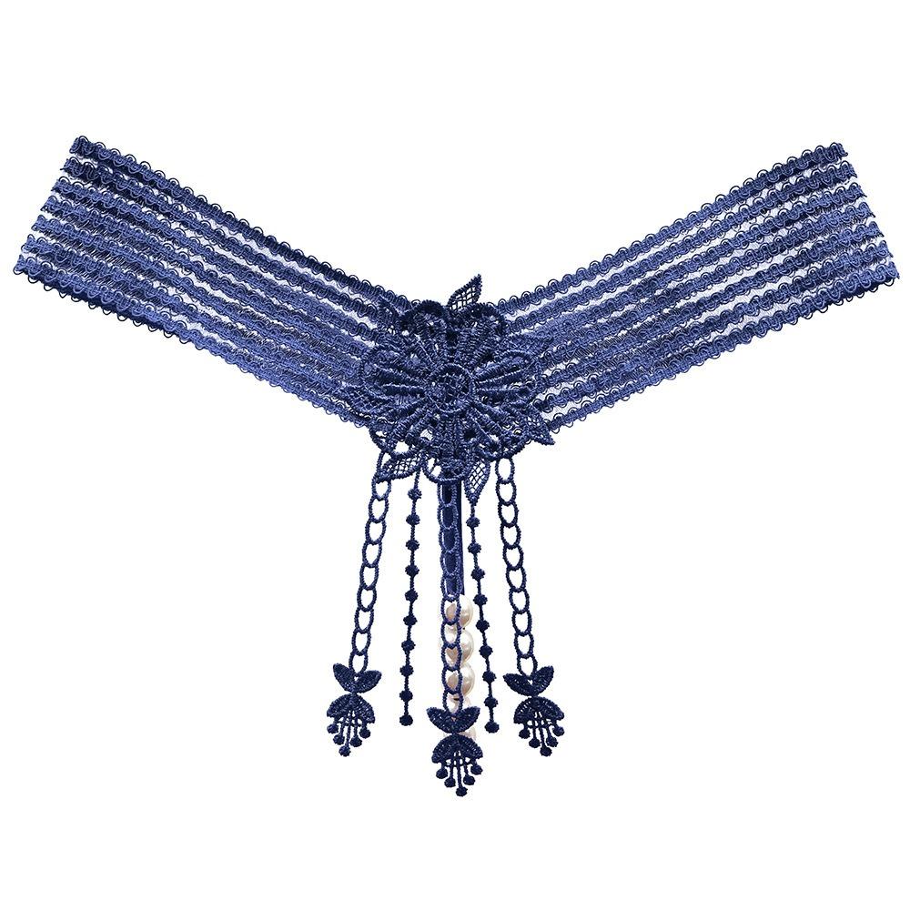 Evropské a americké sexuální kalhotky pro ženy, třecí Yin Pearl A Thread Bed Tease, horké perspektivy, vyšívané tanga pro ženy