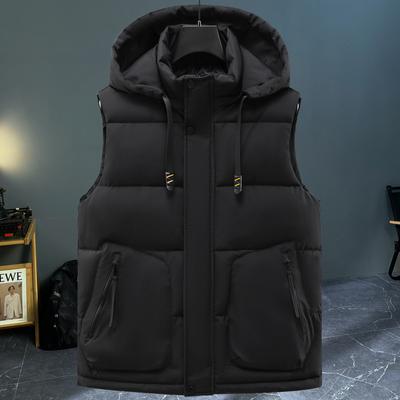 Fashion Winter Vest Top Men Sleeveless Parkas Hooded Plus Size Casual Thick Outerwears Men's Jackets