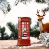1 ST Telefonkiosk Snöglober Snurrande Vatten och Virvlande Glitter Juldekorationer Hem Upplyst Jul Snöglob
