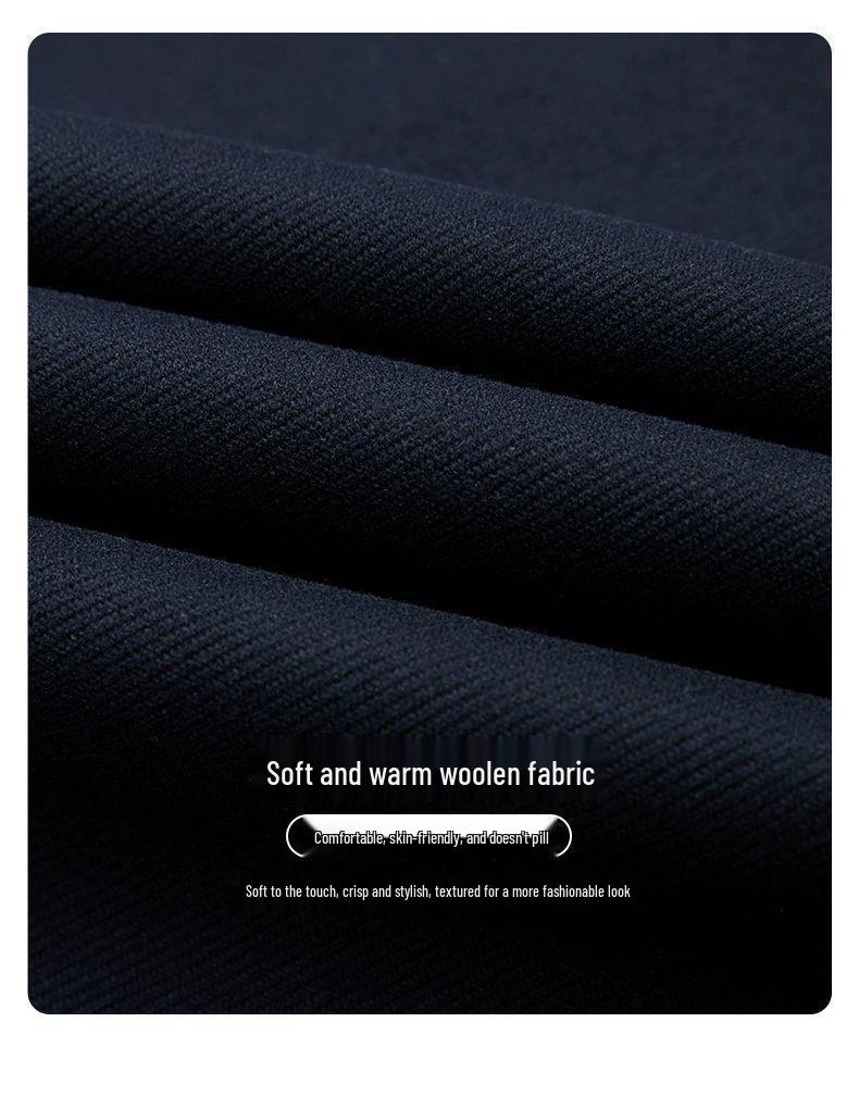 2025 Autumn/Winter High-Waisted Slimming Woolen Wide-Leg Cropped Pants