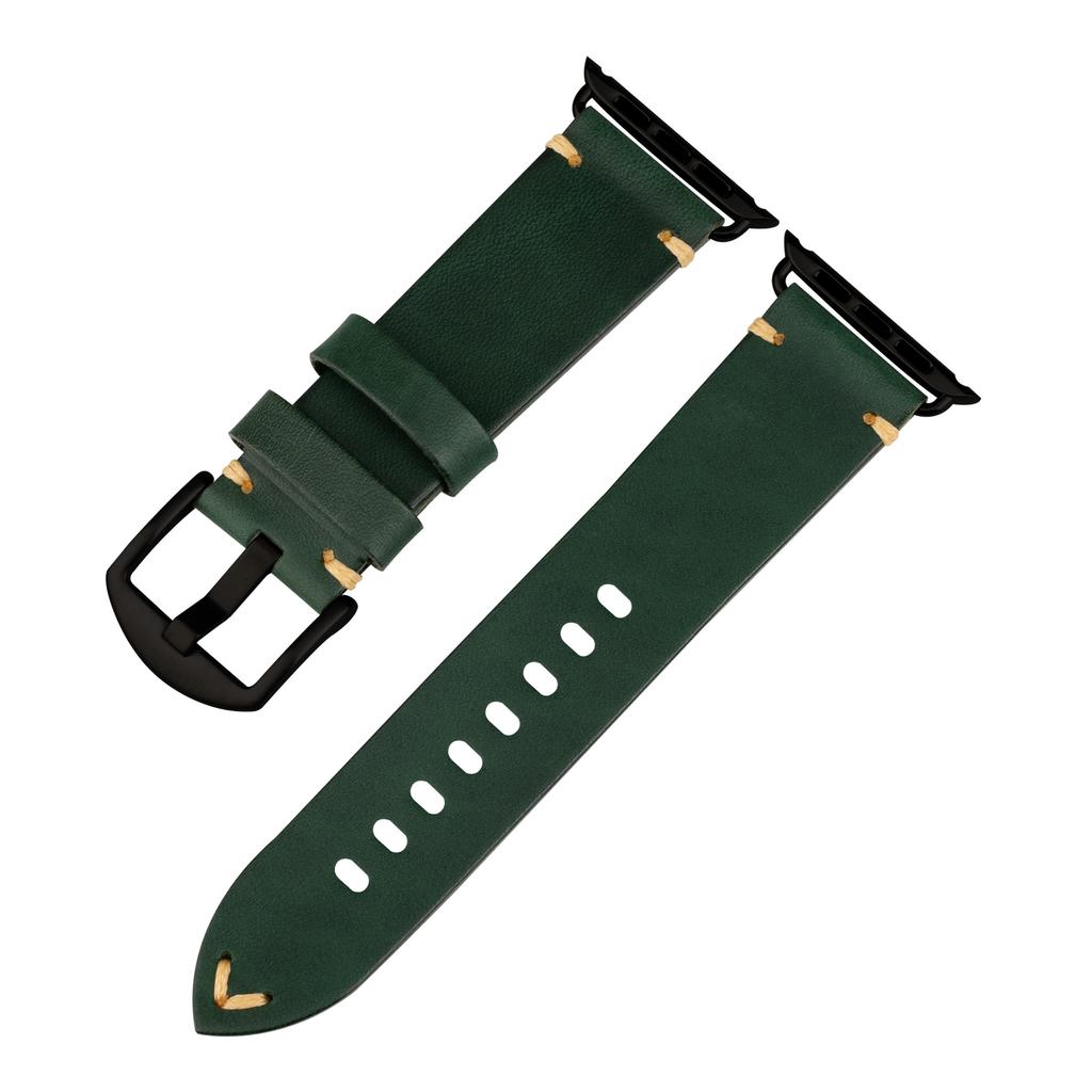 Genuine Cowhide Leather Watch Strap Replacement for Apple Watch Series 3 4 5 6 7 8 9 S9 Durable Smart Watch Wristband Accessory