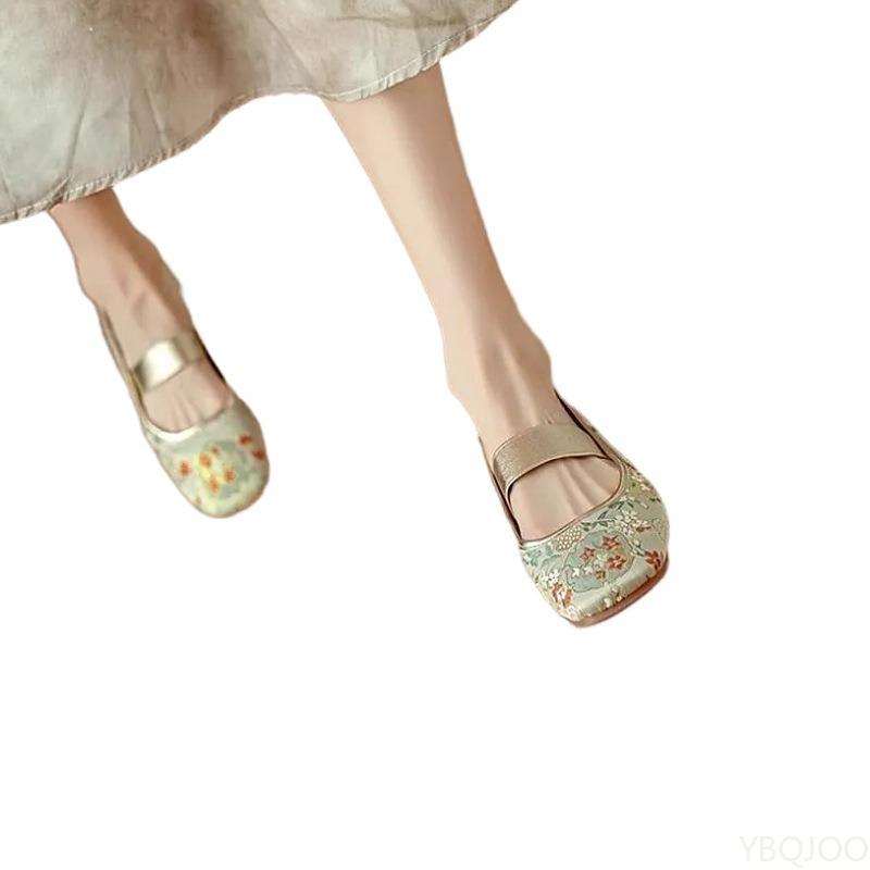 Luxuriöse bestickte niedrige Absätze Flats mit eckiger Spitze Damen Elegante minimalistische Schuhe Modische vielseitige Sommerneuheit Schuhe mit weicher Sohle