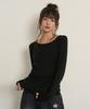 PEPLEE [Set] Tencel Layered Top (Black)