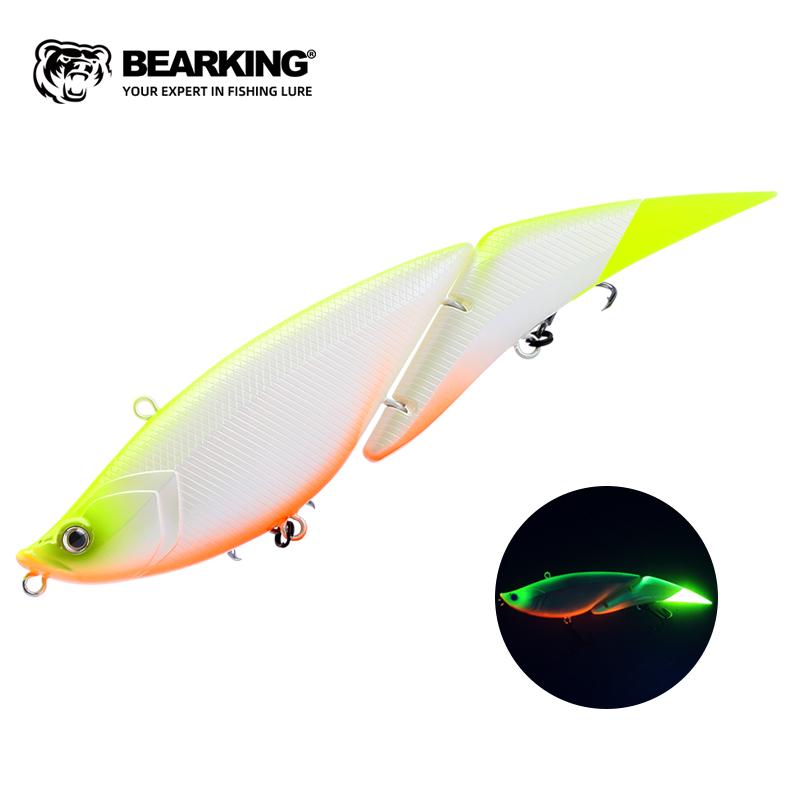 

BEARKING Top Fishing Lure 190 мм 56 г 2 унции Сочлененные воблеры-минноу Корпус из АБС-пластика с мягким хвостом Мягкая приманка SwimBaits для щуки и окуня P190-G