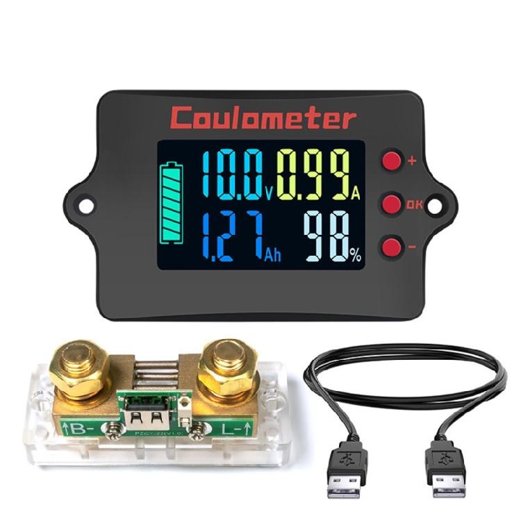 Accurate 8-120V Battery Tester Coulomb Meter Lithium Battery Counter with Splitter Sampler Low Power Consumption