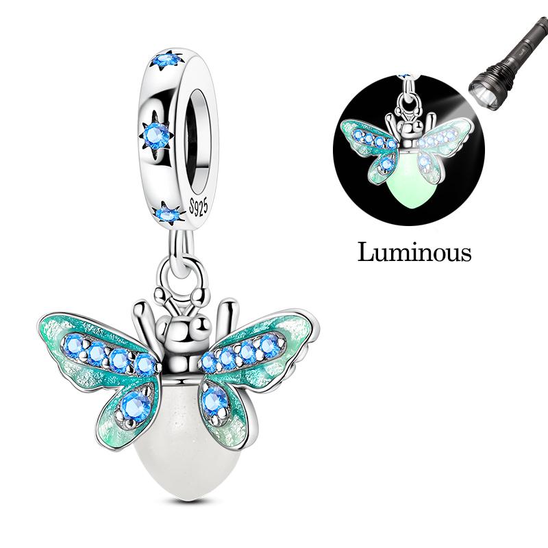 Fits Genuine Copper Charm Bead Luminous Firefly Charm For Women Beautiful DoItYourself Birthday Jewellery Gift