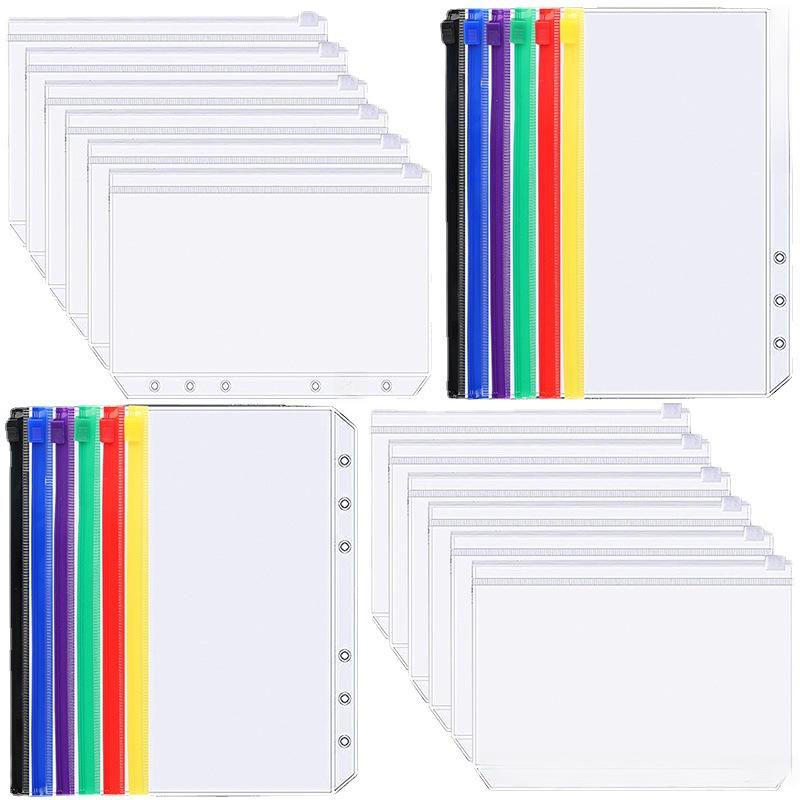 PVC Transparent Bag Collection: Cash Budget, A6 Handbook, A5 Document Holder, B5 Loose-Leaf Bag, Business Card Book.
