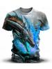 Summer Street Style Fashion Men's T-shirt Urban Everyday Casual Short-sleeved Top 3D Dragon Print Men's Outdoor T-shirt