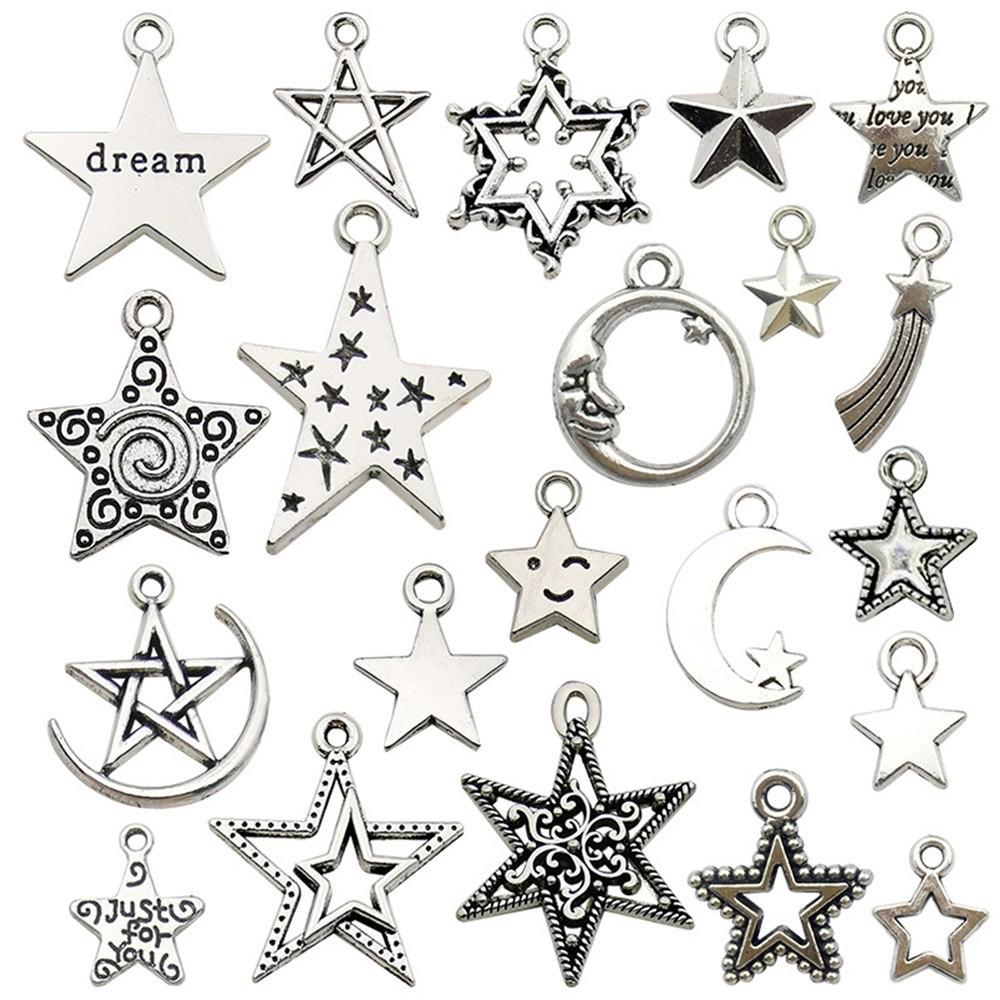 Retro Alloy Star Moon DIY Necklace & Earring Charms