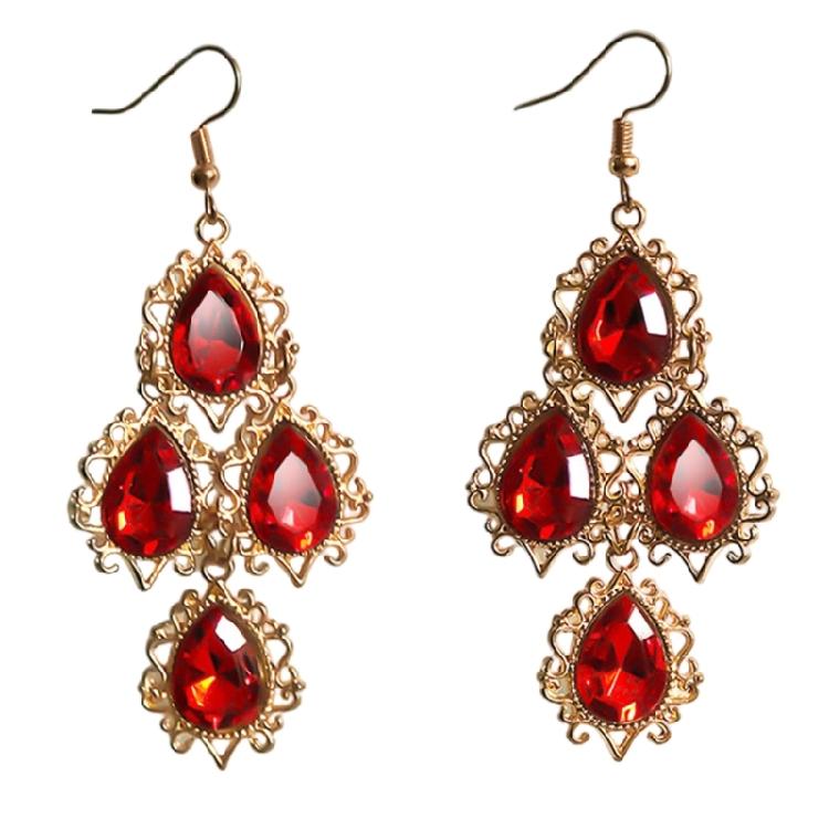 

Pair of Drop Earrings in Vibrant Color Dangle Styles Alloy for Sensitive Skin красный