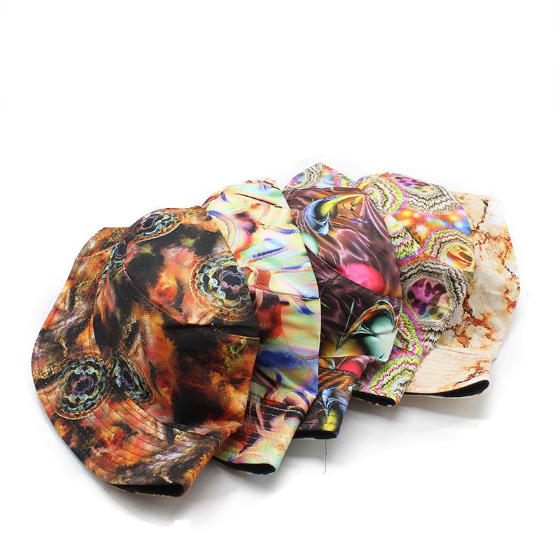 Double-Sided Fisherman'S Hat Men'S And Women'S Outdoor Sunscreen Visor Hats Versatile Printed Pot Hats Tide