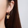 Bow Retro Light Luxury Versatile 18K Gold Earrings Pendant Jewelry Women