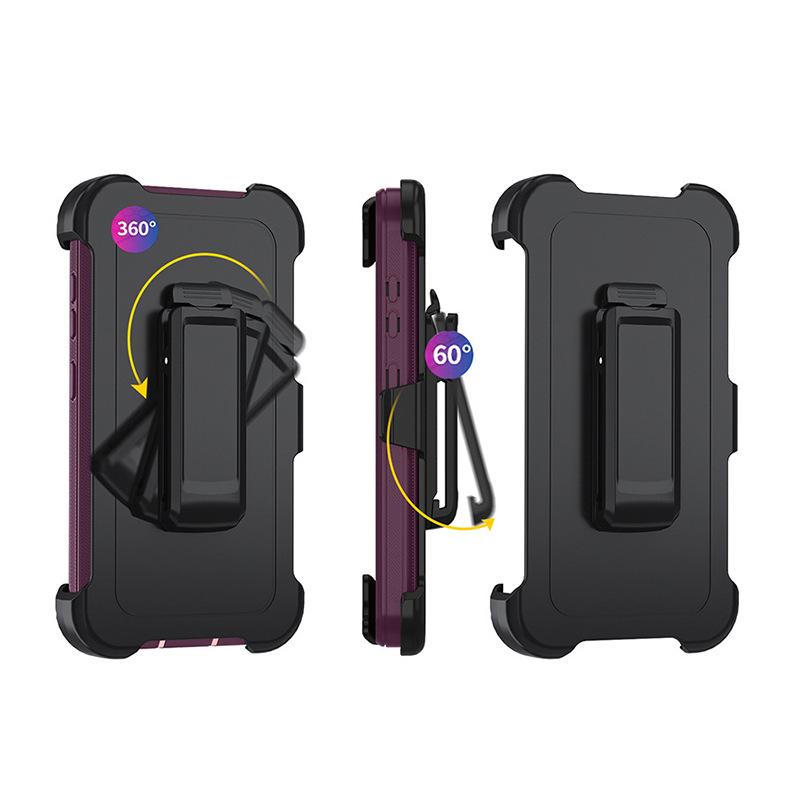 Samsung S24 Shockproof & Dustproof Three-in-One Phone Case with Rotating Stand