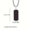 Elegant Men's Stainless Steel Necklace with Sleek Black Pendant - Geometric Design, Non-Magnetic