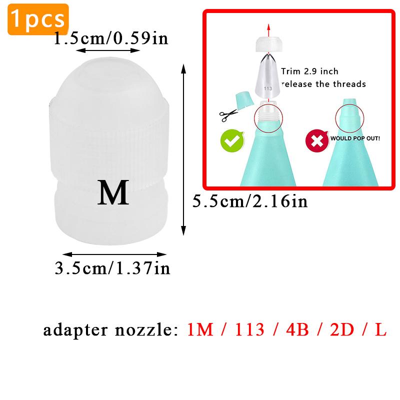Rękaw cukierniczy do wyciskania lukru, końcówka do rosyjskiej dyszy, adapter do dyszy do kremu do ciasta, babeczek, ciasteczek, lukru, 6 szt.