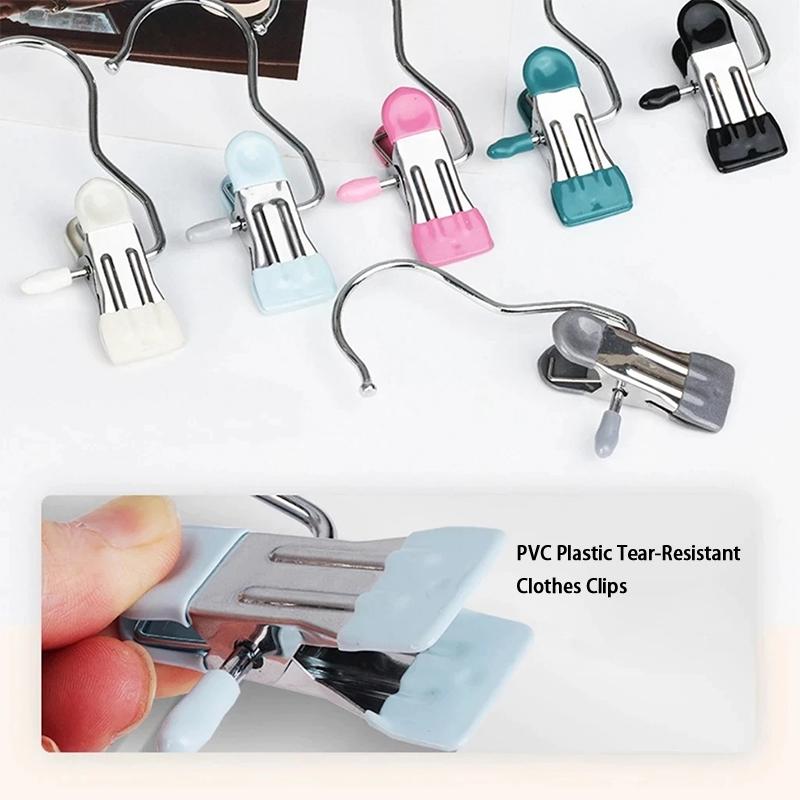 Stainless Steel Clothes Hangers With Clips Hanging Underwear Socks And Stockings 10pcs