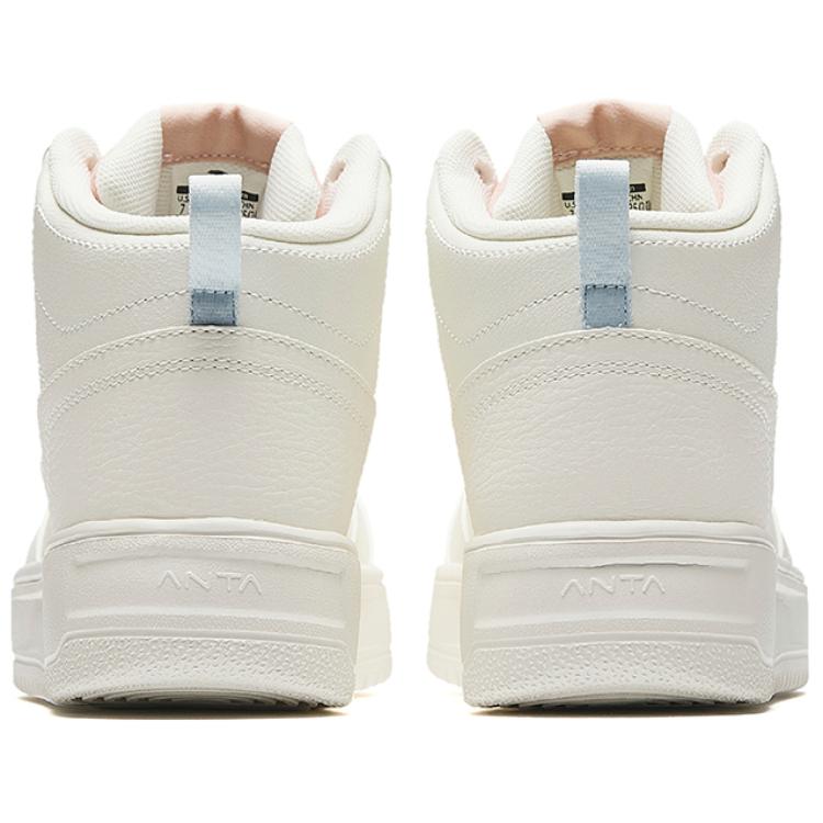 Anta Comfortable Versatile Non-Slip Durable High-Top Sneakers Women Sneakers White Blue 922448002Q-4