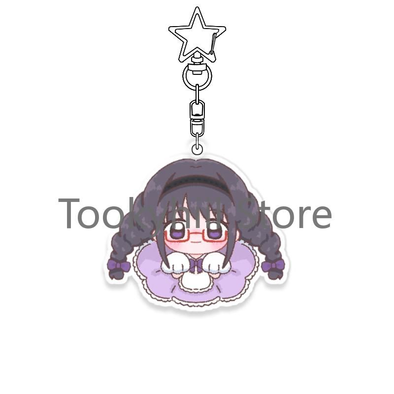

Madoka Magica Keychain Fashion Exquisite Anime Cartoon Figure Figure Decor Pendant Key Ring Ornaments Acrylic Bag Backpack Gift 3-4cm