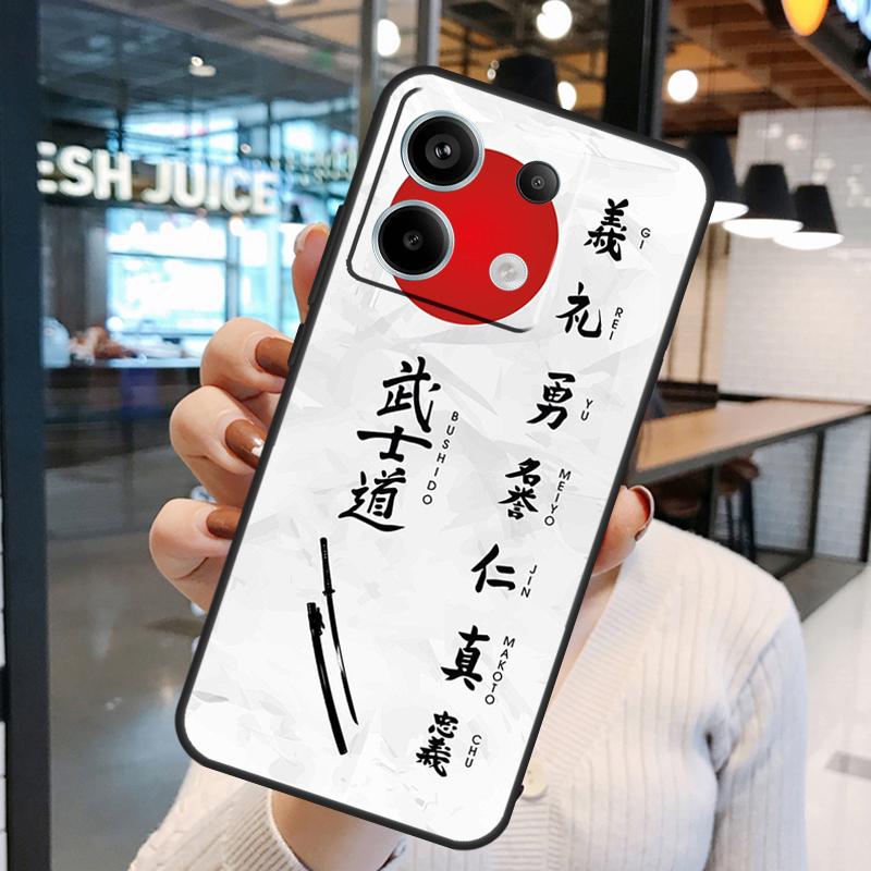 Japanese Bushido Samurai Case For Xiaomi Redmi Note 11 9 10 12 13 14 15 Pro Plus Redmi 15 15C 10C 12C 13C 14C Cover