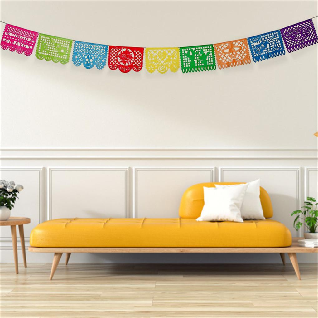 Party Banners Indoor Outdoor Party String Flags Home Plastic Streamers Hanging Ornament