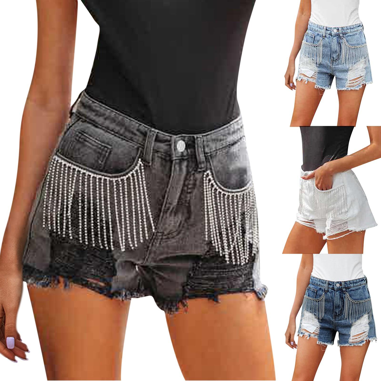

Women s Lightweight Shorts Casual Fashion Shorts Sexy Denim Shorts S чорний