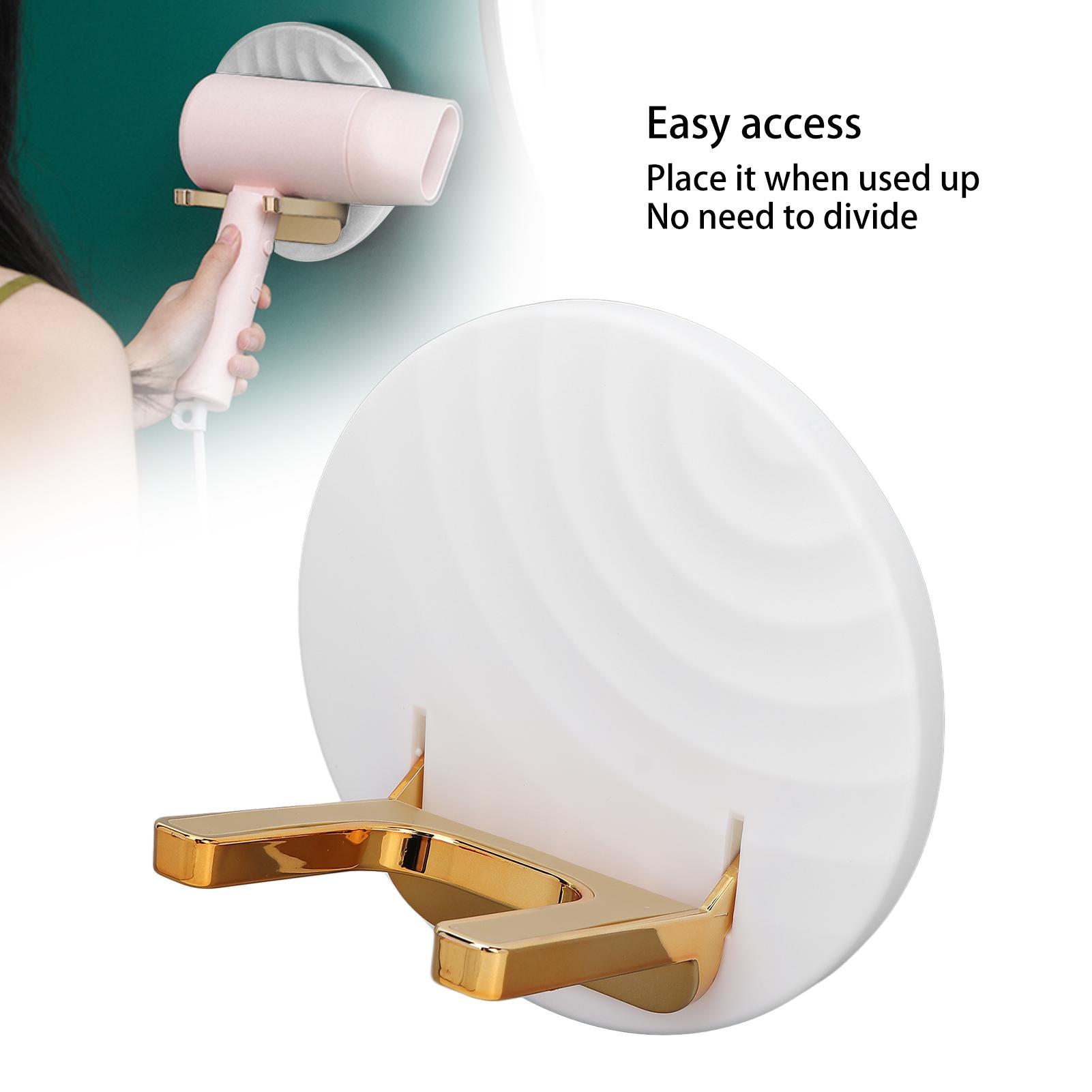 

Hair Dryer Holder Stand Wall Mounted Adhesive Foldable Blow Dryer Rack for Bathroom