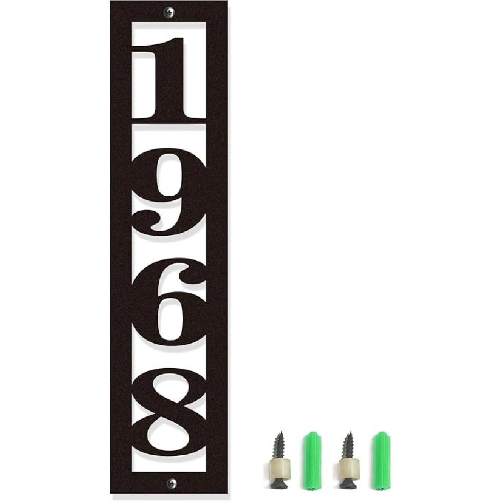 Персонализированные горизонтальные номера домов, современные адресные таблички для улицы, большая металлическая адресная табличка Metal Vertical