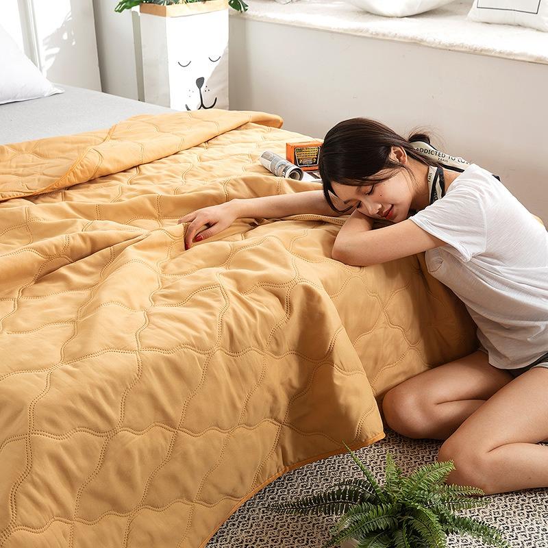 Lit d'été matelassé simple et double, léger, noyau de couette imprimé, climatisation, couette double, queen size, couette fine à carreaux