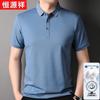 Hengyuanxiang Men's Silk Cotton Blend Pique Polo Shirt