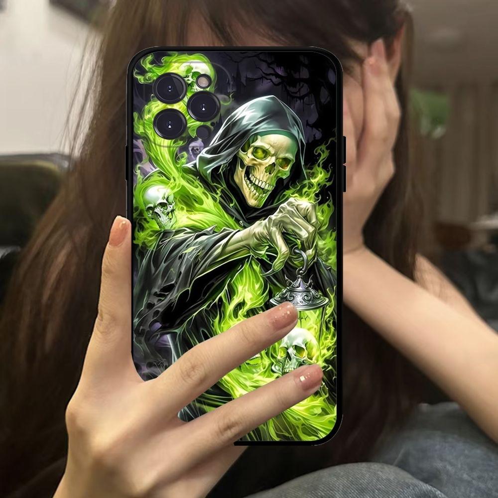 Grim Reaper Skull Skeleton Phone Case For IPhone 16 15 14 11 12 13 Mini Pro XS Max Cover 6 7 8 Plus X Funda Shell