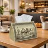 1pc Vintage Desert Tissue Box Cover,Standing Camel Saguaro Cactus High-Quality,Durable,Lightweight,Foldable Storage,Ideal for Living Room and Dining R