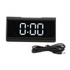 Spiegeluhr LED Digital Stumm Leuchtend Schwarz Wecker mit USB-Kabel für Kinder Erwachsene Schlafzimmer Büro Zuhause Schule