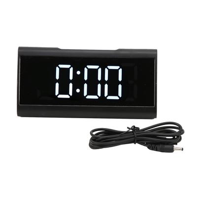 Mirror Clock LED Digital Mute Luminous Black Alarm Clock with USB Cable for Children Adults Bedroom Office Home School