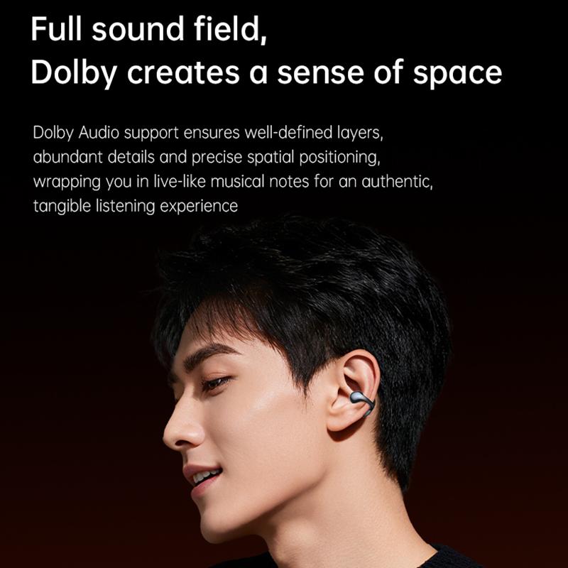 AlongChoice Ai Wireless Earphones Bluetooth 6.0 Headset Noise Cancel Microphone Painless Wear