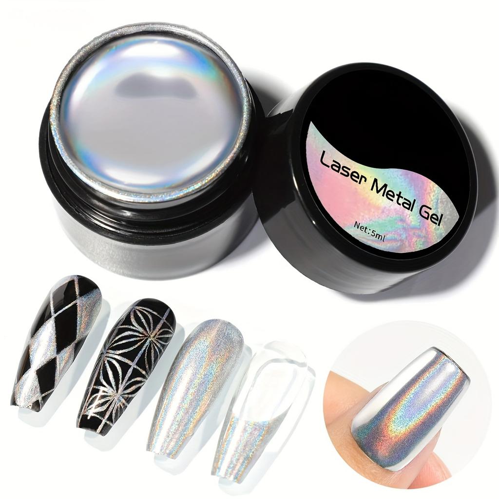 Super Laser Metallic Painting Gel Nail Polish Chrome Holographics Mirror Metal Effect Drawing Flower Nail Gel 5ml