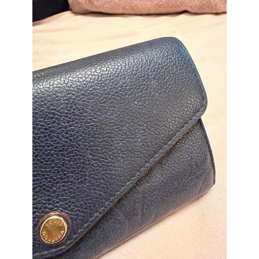 Used Louis Vuitton long wallet dark navy