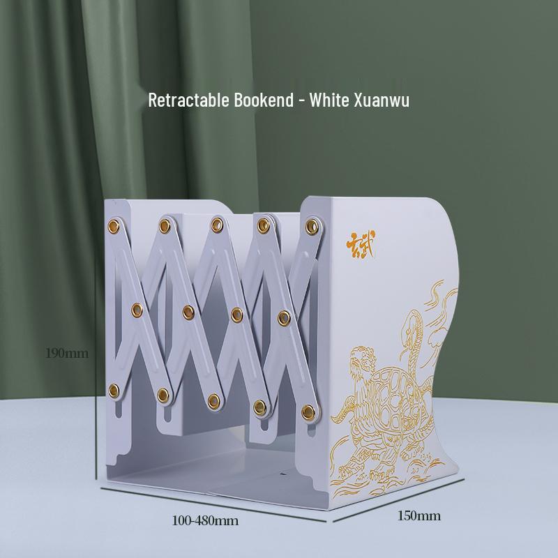 Retractable Desktop Book Holder and Folding Bookshelf with Pen Holder