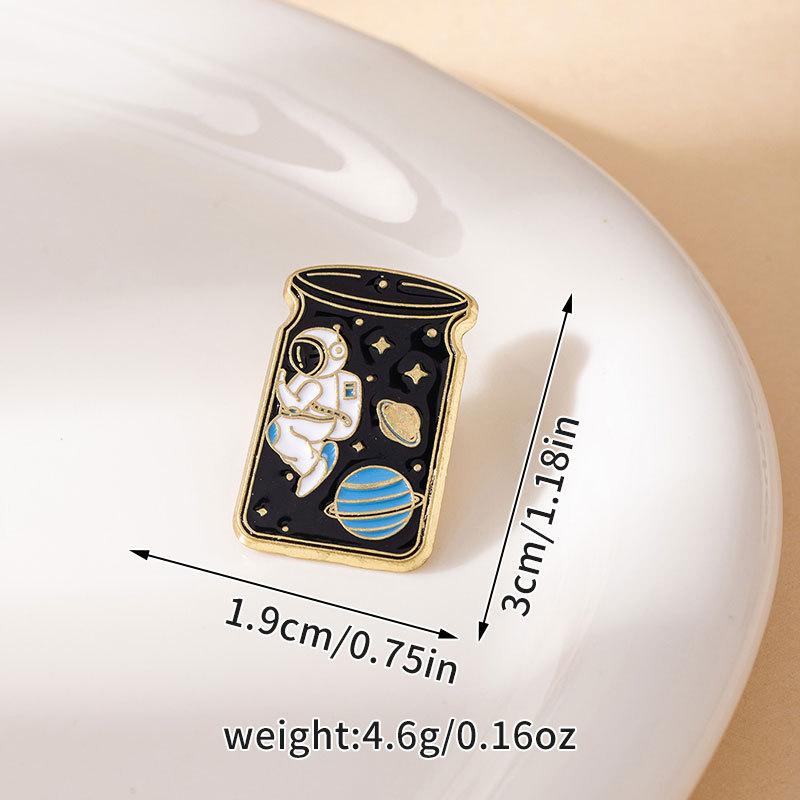 Cartoon Brooch Cool Cover Space Astronaut Series Drifting Bottle Modeling Badge Personality Medal Accessories