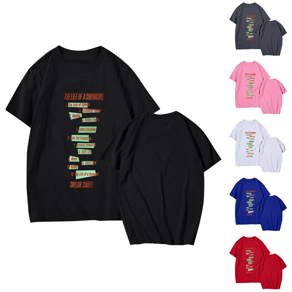 Women's Casual Printed T-Shirt Round Neck Pullover Short Sleeve Top