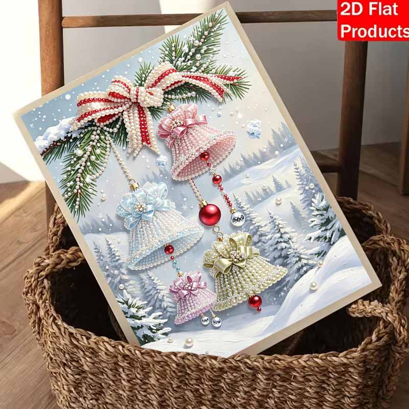 Christmas Pearl Painting Kit Handmade DIY Holiday Bell Bow Home Decoration Painting