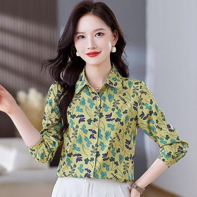 Printed Chiffon Women's Long-sleeved Shirt Autumn New Casual Temperament Versatile Floral Top