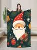 Christmas Santa Claus Soft Plush Throw Blanket for Couch Sofa Bed  Flannel Patterned Blanket for Students Chair Bedspread Cover