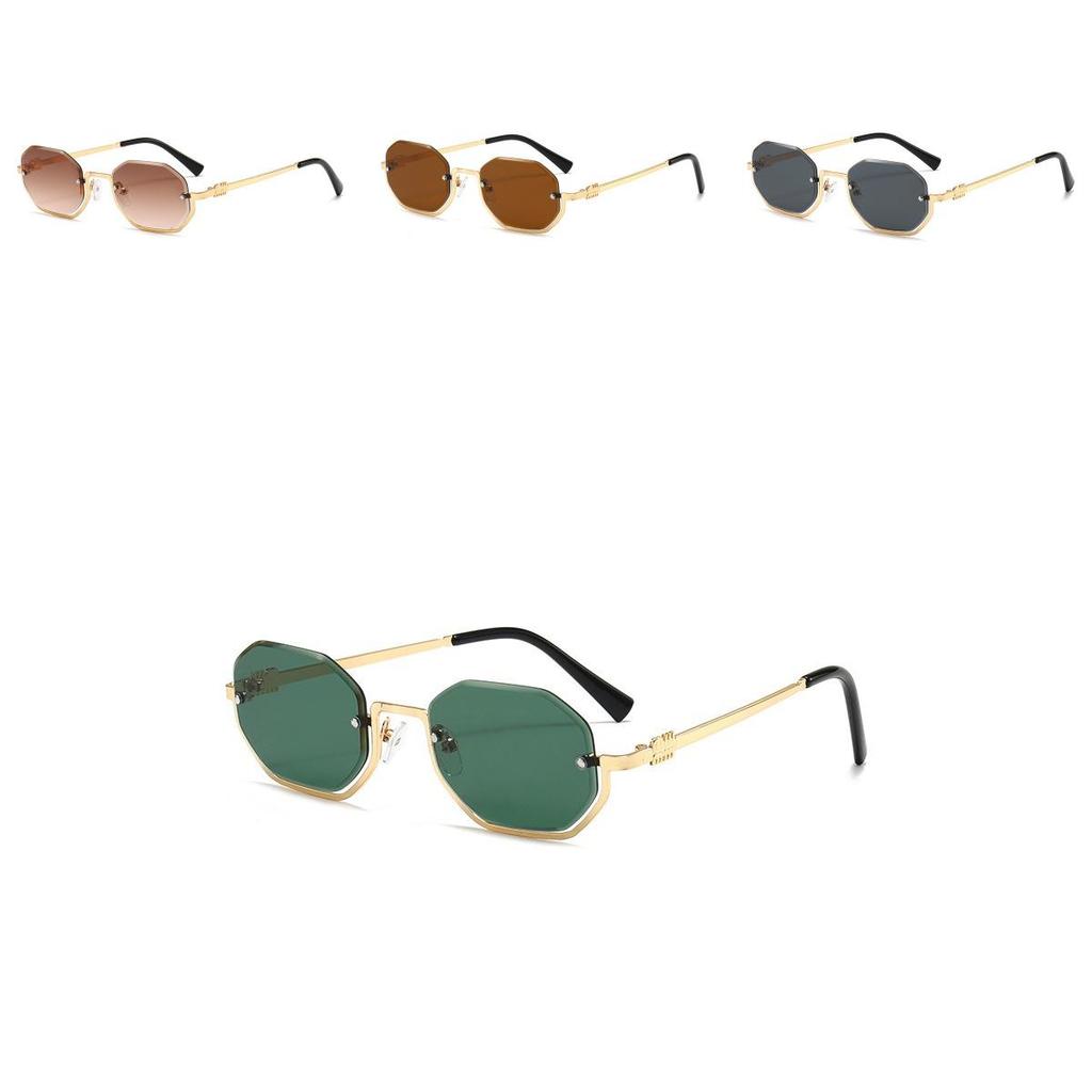 Geometric Polygon Shape Sunglasses With Uv400 Protection For Fashionable Outdoor Wear