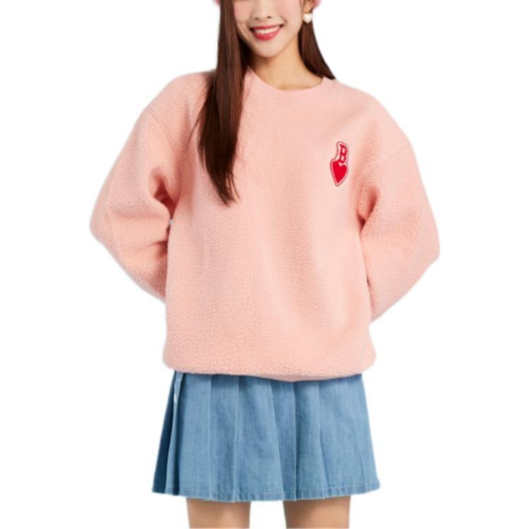 MLB Sweatshirts Unisex Pink Crew Neck Moderate Regular 3AMTH0426-43COL