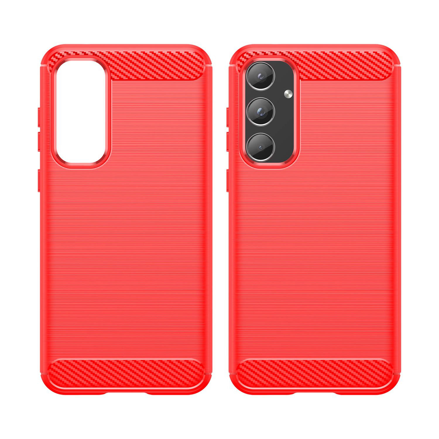 

For Samsung Galaxy A55 case For Samsung Galaxy A55 Case Carbon Fiber Shockproof Soft Silicone Back Case For Samsung Galaxy A55 Galaxy A55 красный